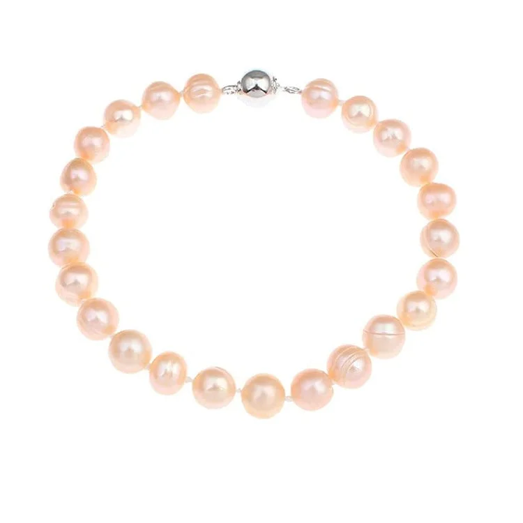 gold bracelet with moon charm and engraving-8-9mm Pink Freshwater Pearl Bracelet for Women and Girls