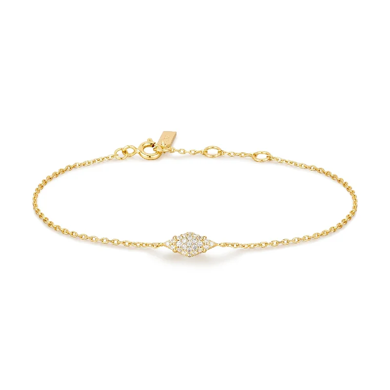 adjustable bracelet with personalized charm for special day-Ania Haie Gold Pave Sparkle Bracelet B061-01G