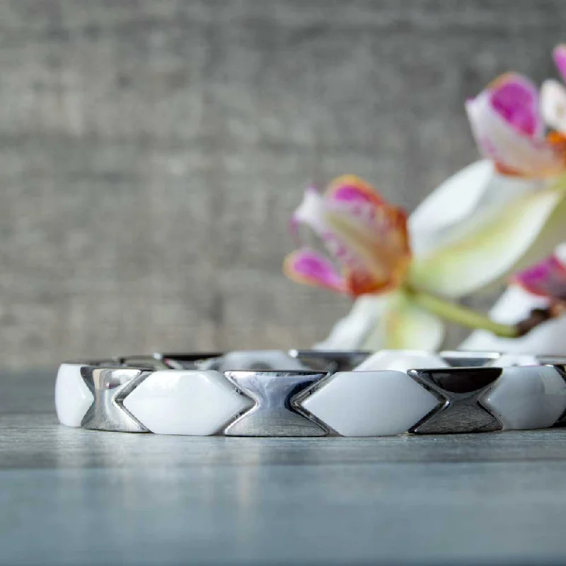 simple silver bracelet with geometric design-Celandine by Dawn 4in1 Magnetic Bracelet