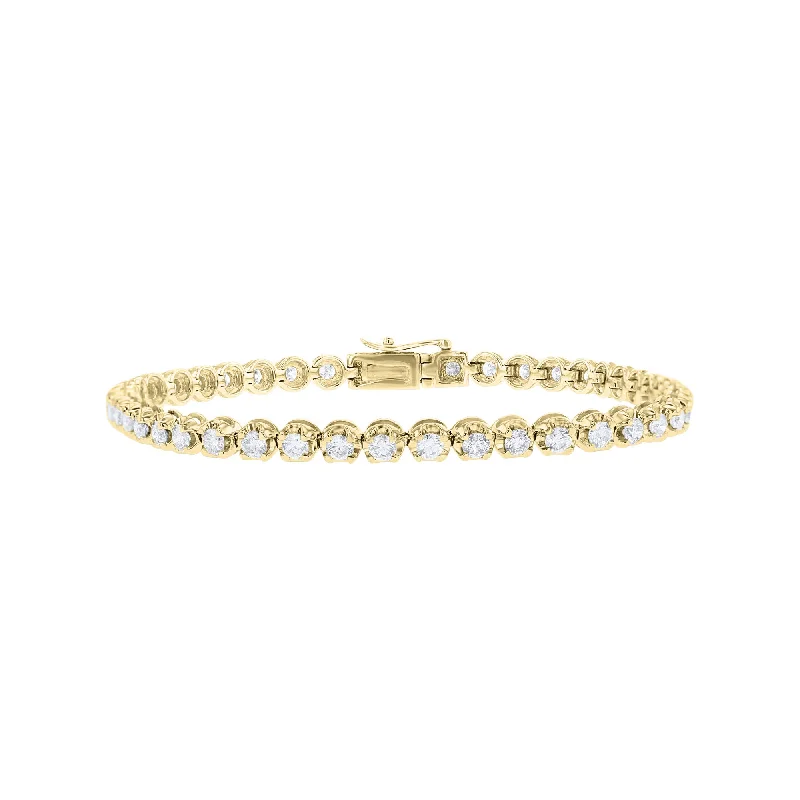 gold bracelet with heart-shaped gemstone-Endless Diamond Tennis Bracelet 3ct