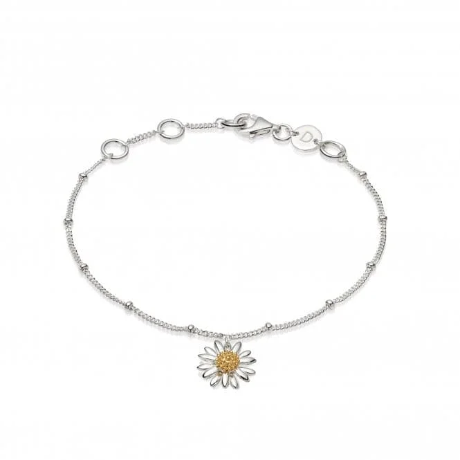 adjustable bracelet with personalized charm for special day-English Daisy Drop Bobble Bracelet BR2004