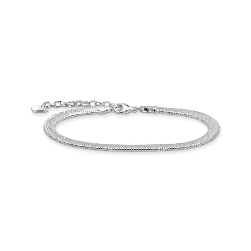 silver bracelet with owl charm for wisdom-Sterling Silver Bold Elegance Snake Bracelet A2169-001-21