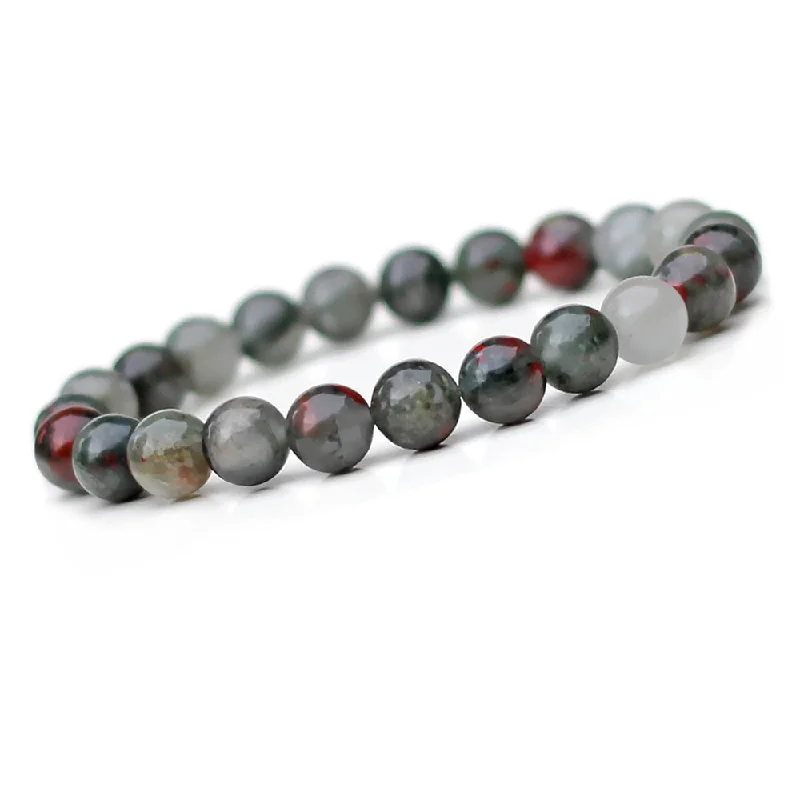 silver bracelet for men with custom message-Gemstone Beaded Stretchy Bracelet | Handmade Womens Mens 8mm Natural Power Healing Gemstone Beaded Bracelet