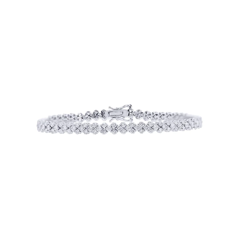 silver bracelet with cross charm for religious gift-Jagger Diamond Tennis Bracelet 2 5/8ct