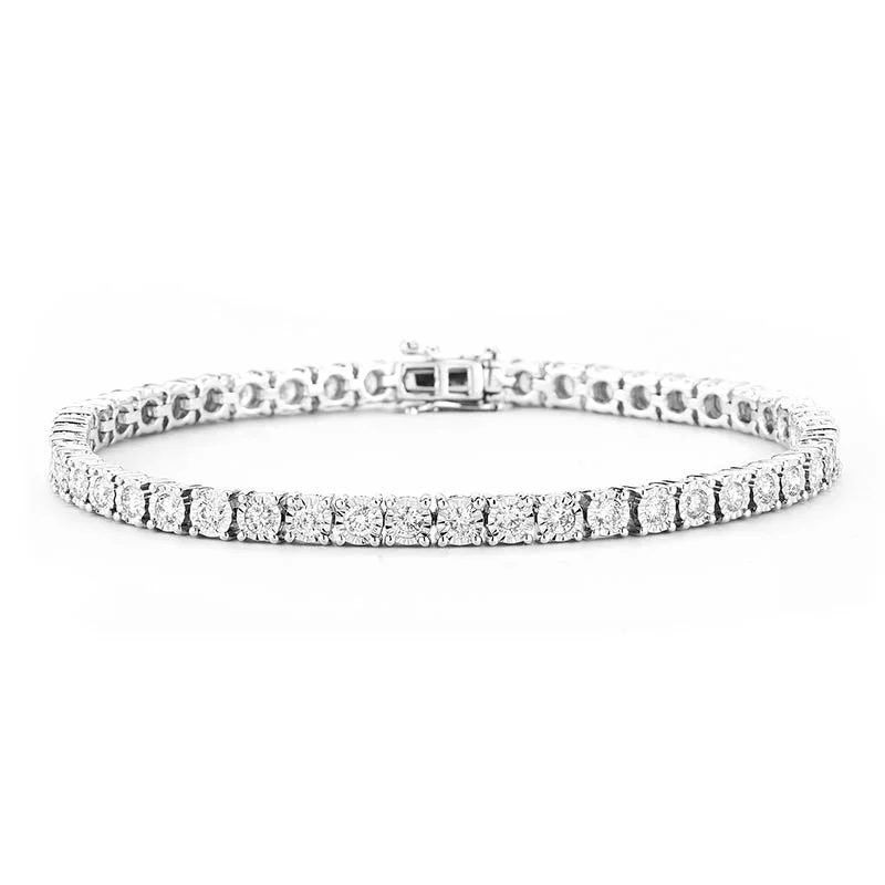 engraved bracelet with coordinates for location memory-Mirage Diamond Tennis Bracelet 2ct