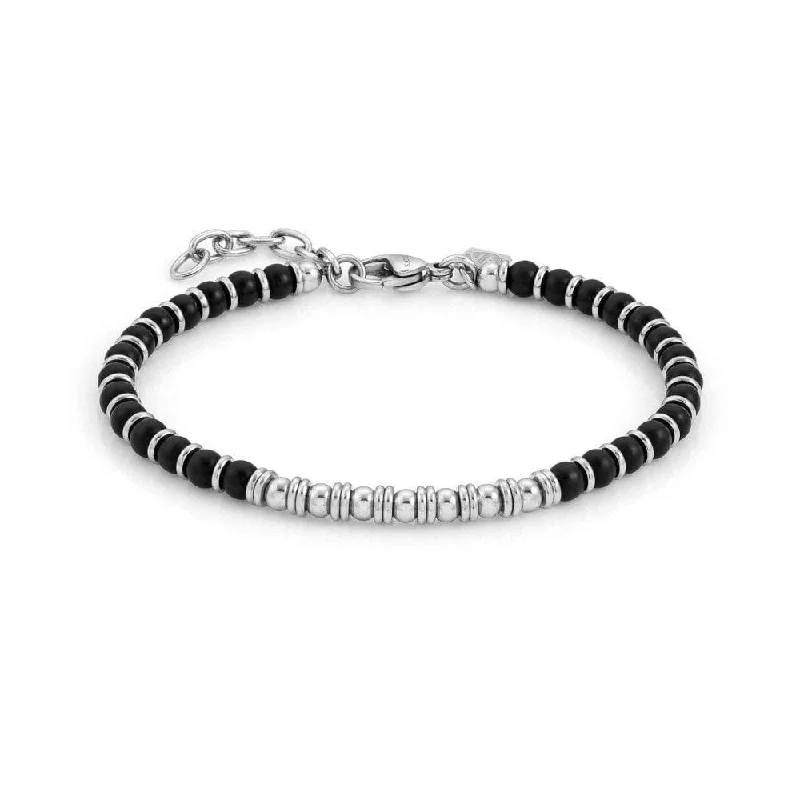 stackable bracelets with silver charms and gemstones-Nomination Instinct Black Onyx Bracelet