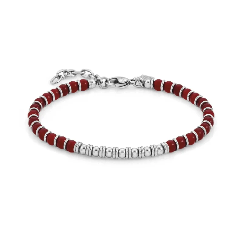 personalized bracelet with charm for new beginnings-Nomination Instinct Red Agate Bracelet