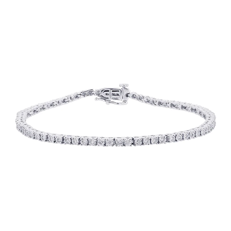 gold bracelet with family tree charm for sentimental gift-Silver Mirage Diamond Tennis Bracelet 1/2ct