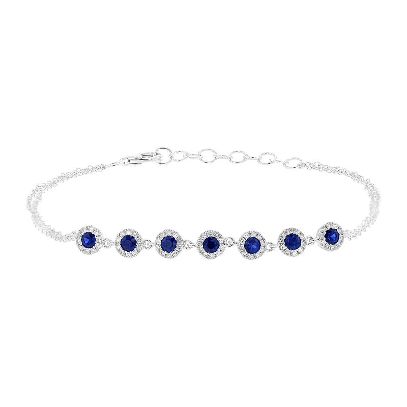 personalized silver bracelet for special occasion-Simply Sapphire Diamond Bracelet