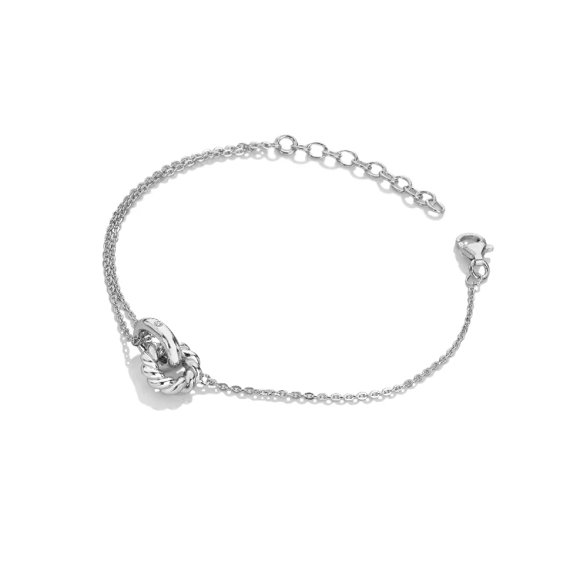 personalized bracelet for couples with engraved names-Sterling Silver Willow Rope Bracelet DL692