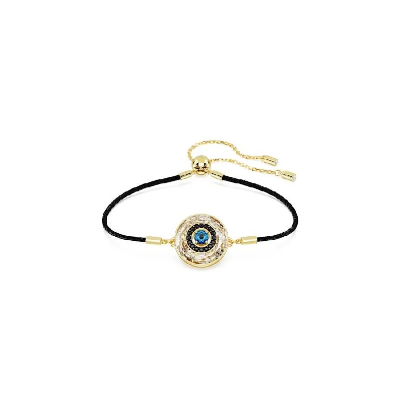 adjustable bracelet with peace charm for calmness-Symbolica Gold-tone Plated Multicoloured Evil Eye Bracelet 5692167