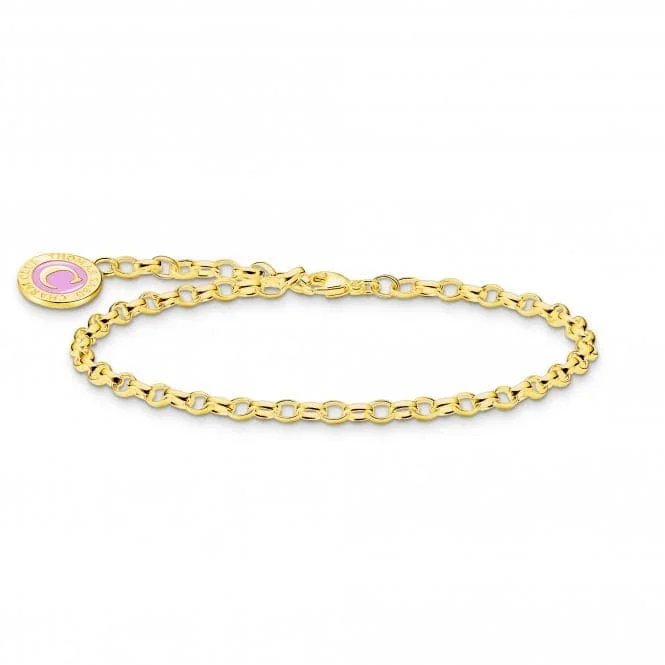 stackable charm bracelet with custom engraving-Charmista Gold Plated Cold Enamel Bracelet X2088-427-39