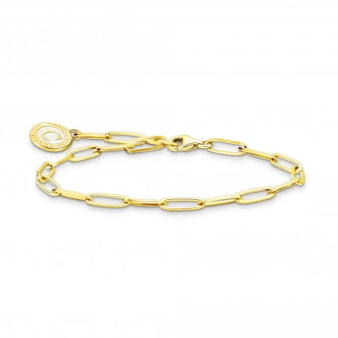 gold bracelet with diamond accents for luxury gift-Charmista Gold Plated Cold Enamel Bracelet X0286-427-39