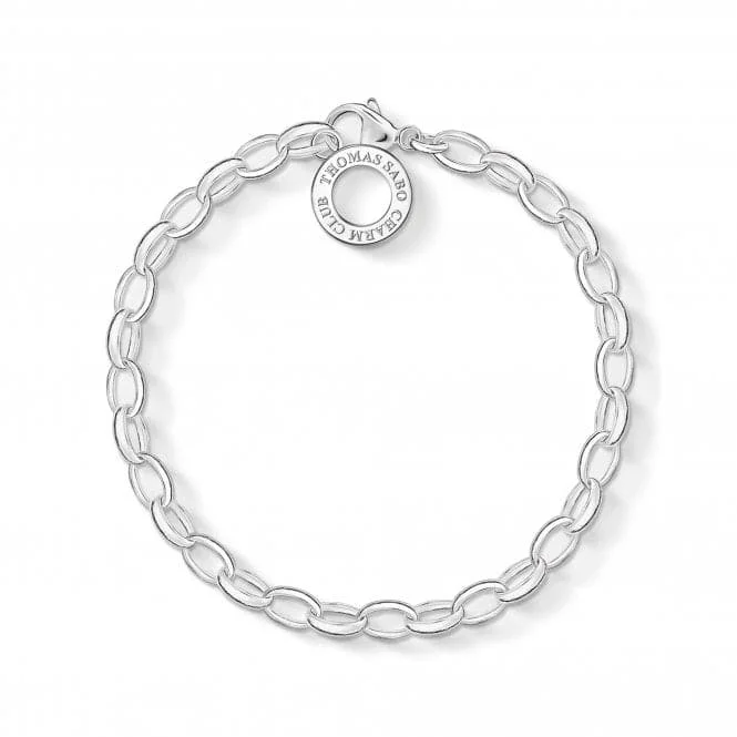 personalized silver bracelet for special occasion-Thomas Sabo Sterling Silver Small Link Charm Bracelet X0031-001-12