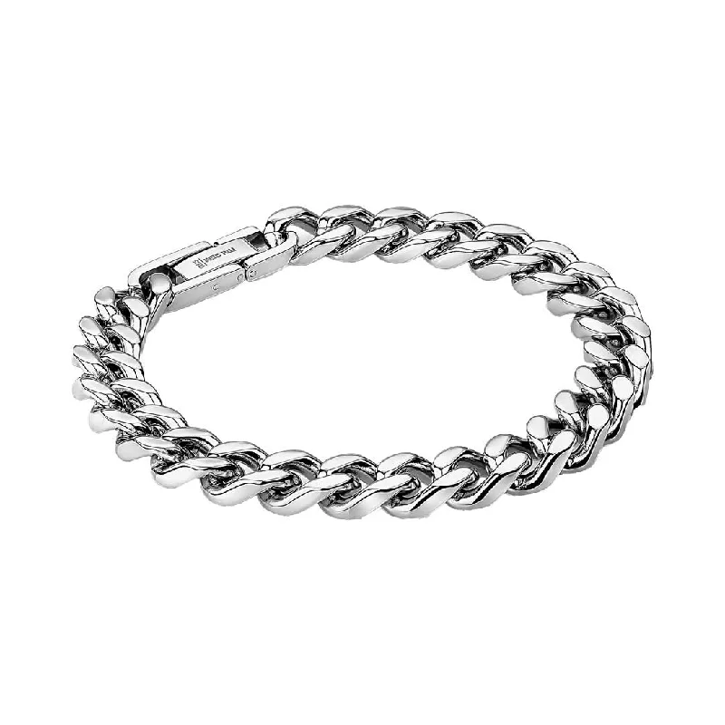 stackable bracelets with silver charms and gemstones-Turbo Stainless Steel Curb Link Bracelet