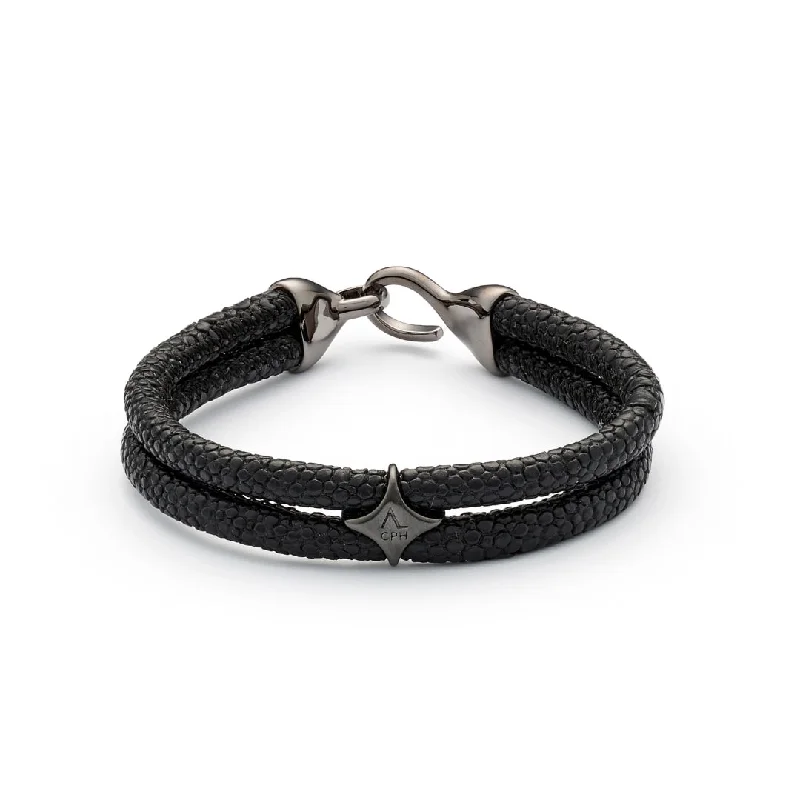 adjustable bracelet with peace charm for calmness-Vegan Stingray