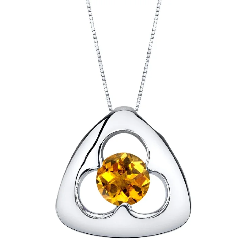 moonstone heart pendant necklace -0.75 ct Citrine Pendant in Sterling Silver