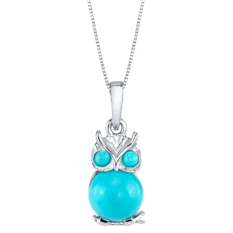 dainty gemstone bar pendant necklace -0.9 ct Turquoise Pendant in Sterling Silver