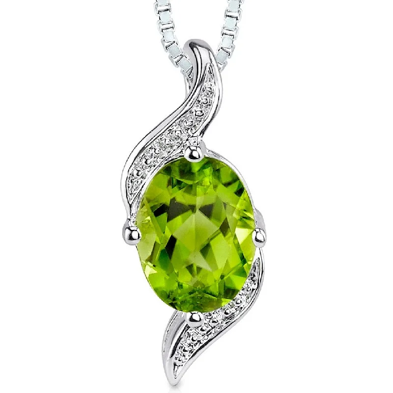 infinity pendant necklace gold -1.25 ct Peridot Pendant in Sterling Silver