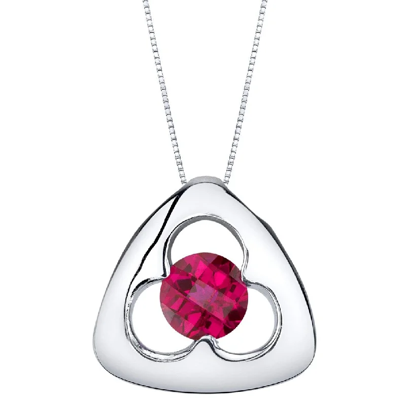 gemstone heart pendant necklace -1.25 ct Ruby Pendant in Sterling Silver