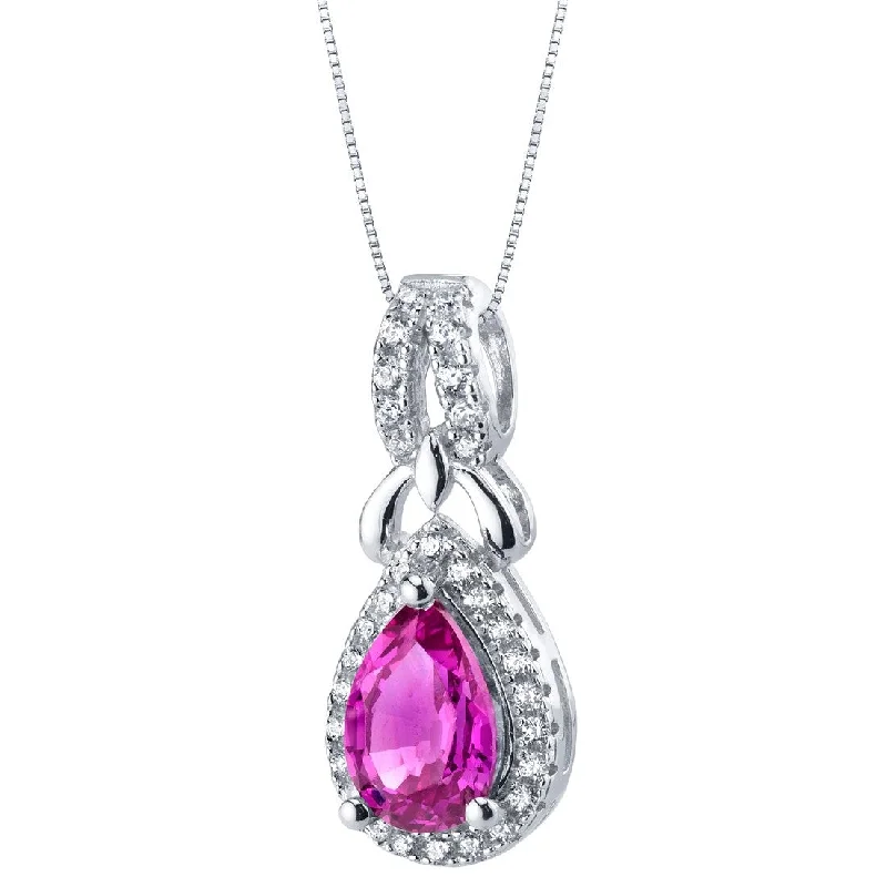 women’s pendant necklace with charm -1.75 ct Purple Sapphire Pendant in Sterling Silver