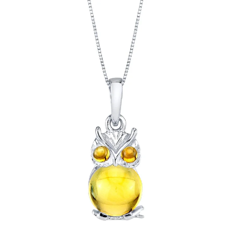 infinity pendant necklace for brides -1.8 ct Citrine Pendant in Sterling Silver