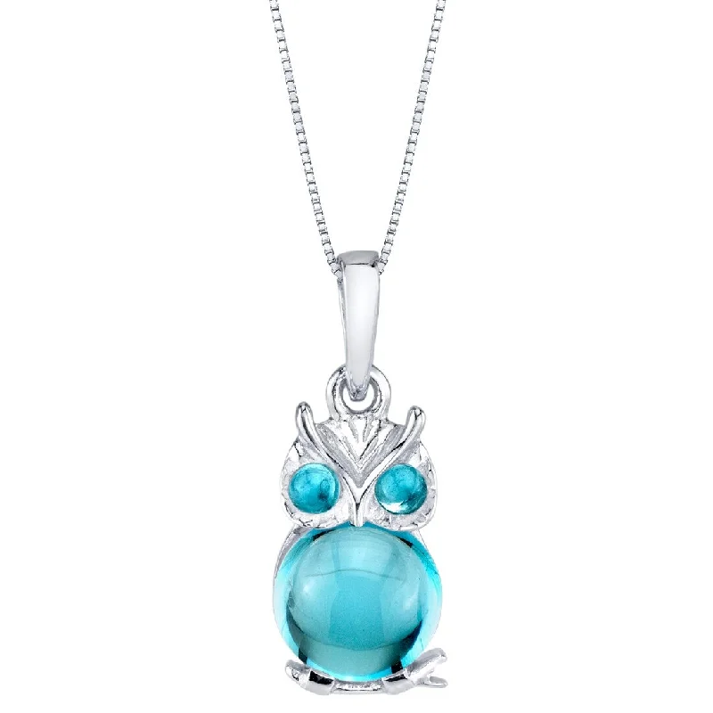 adjustable heart pendant necklace -1.8 ct Swiss Blue Topaz Pendant in Sterling Silver