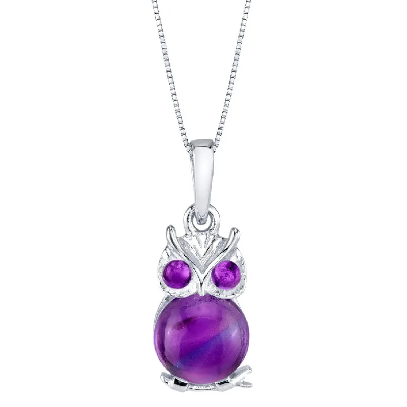 personalized gemstone charm pendant -1.9 ct Amethyst Pendant in Sterling Silver