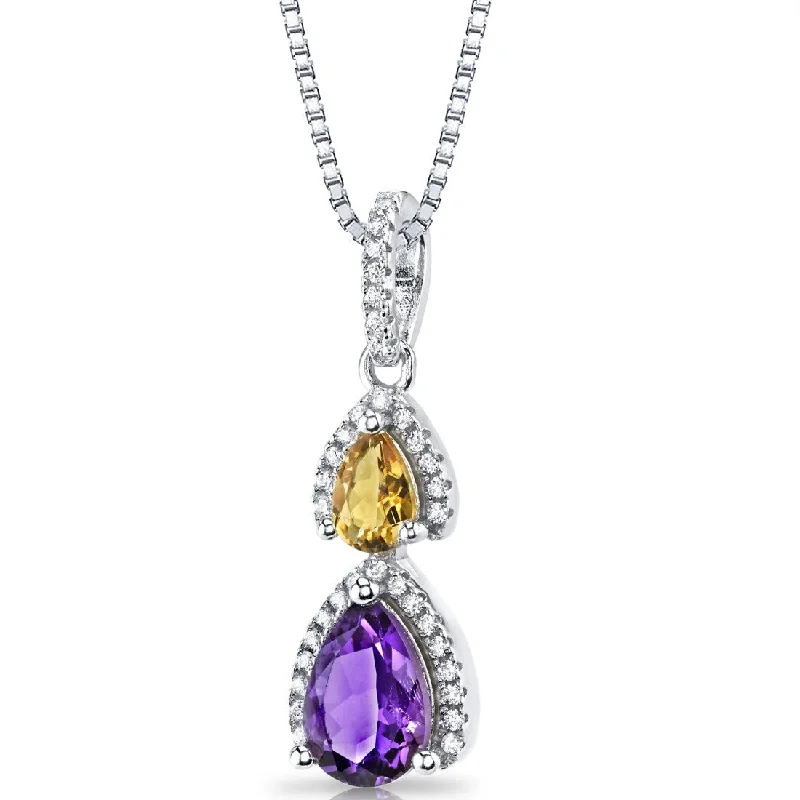 infinity pendant necklace for women -1 ct Amethyst Pendant in Sterling Silver