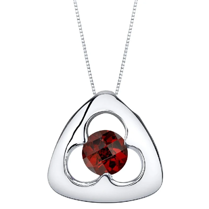 pendant necklace with initial letters -1 ct Garnet Pendant in Sterling Silver