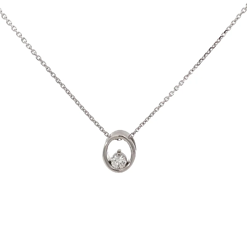 luxury gold pendant necklace -14 Karat White Gold Diamond Necklace