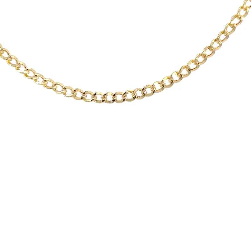 crystal pendant necklace gold -14 Karat Yellow Gold Curb Chain