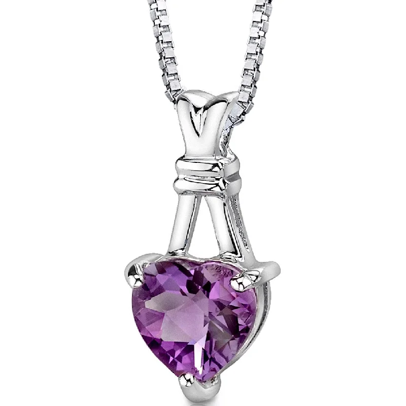 women’s pendant necklace gold -2.25 ct Amethyst Pendant in Sterling Silver