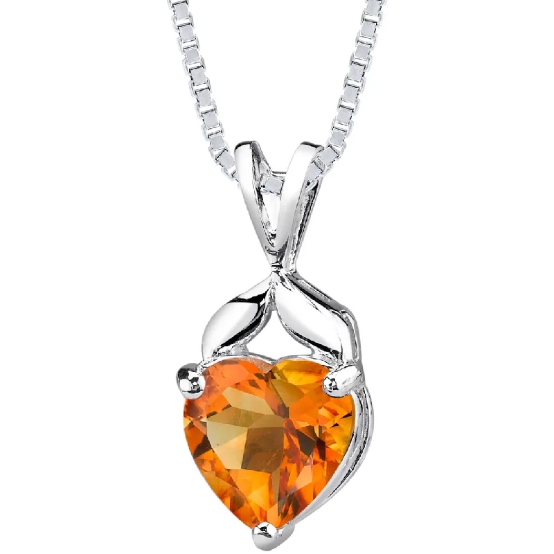 custom moon pendant necklace silver -2.25 ct Citrine Pendant in Sterling Silver