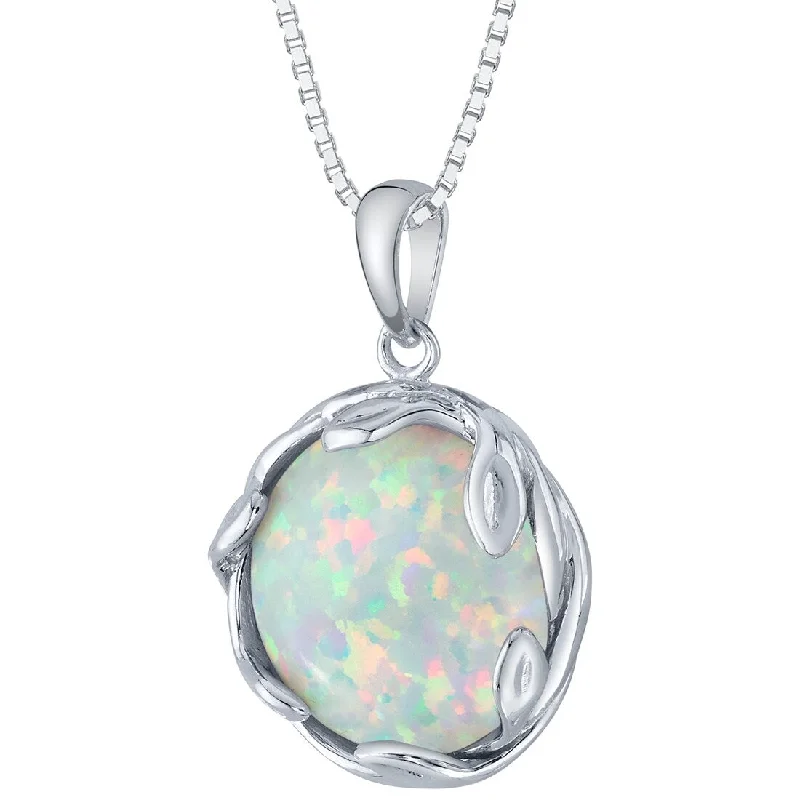 gold chain necklace with pendant -3 ct Opal Pendant in Sterling Silver