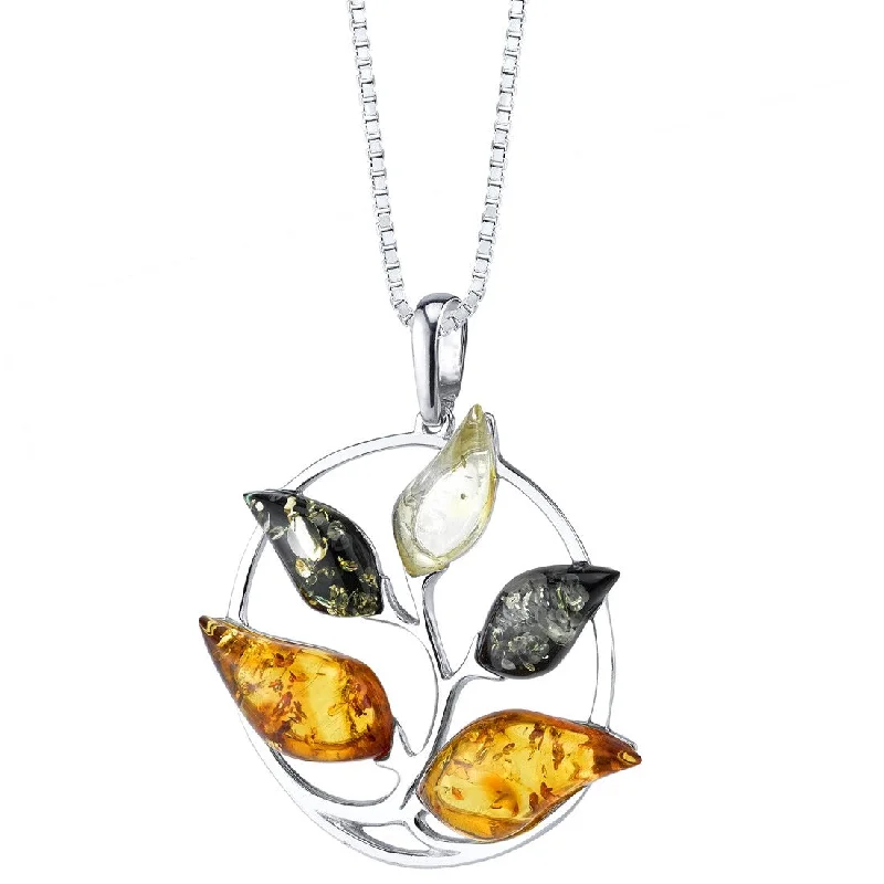 heart crystal pendant necklace -Amber Pendant in Sterling Silver