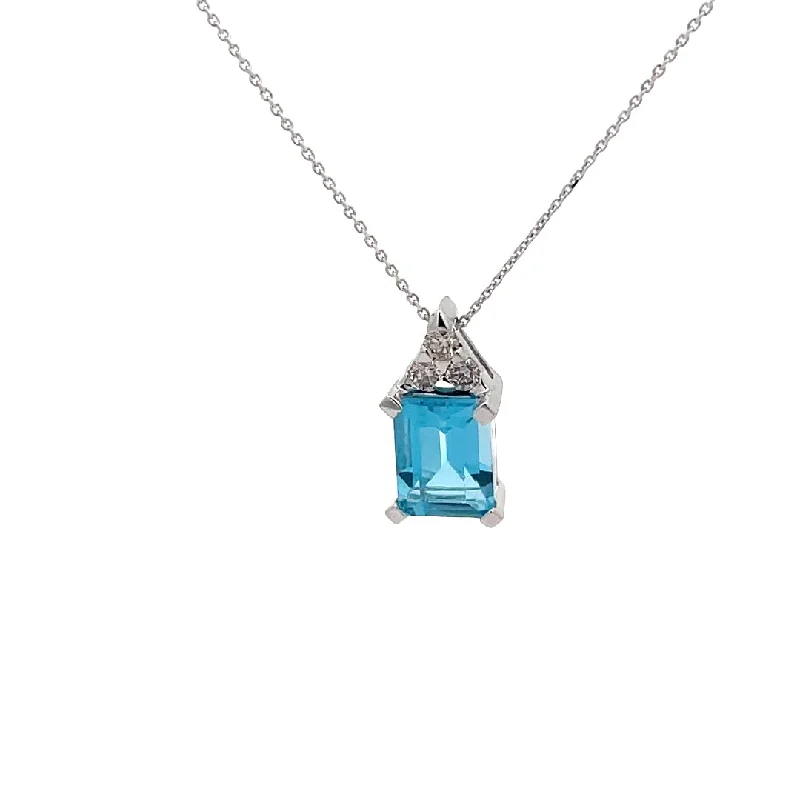 pendant necklace with initial letters -Blue Topaz Necklace