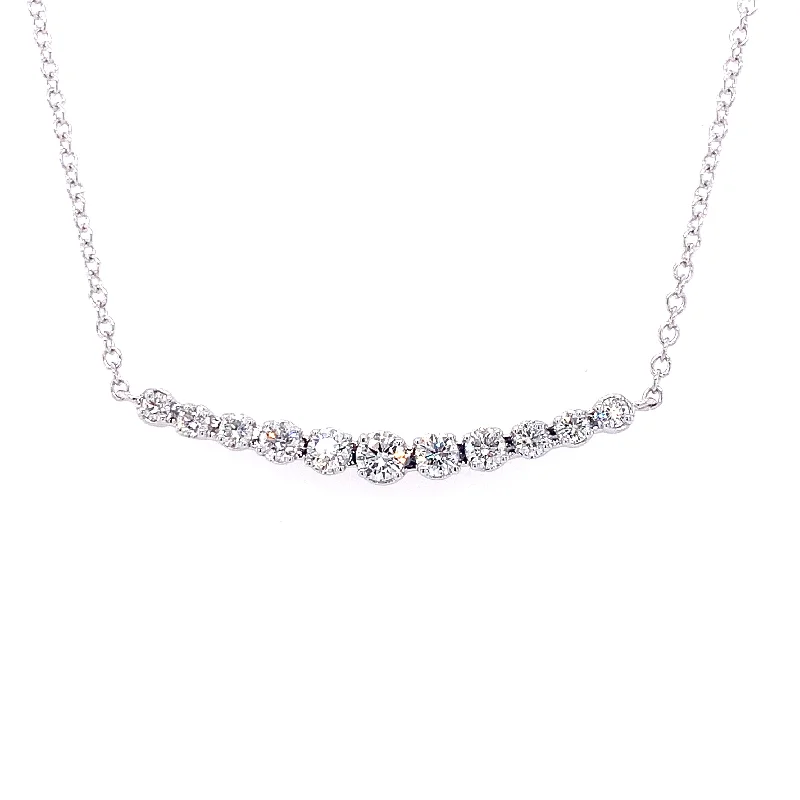 elegant bar pendant necklace silver -Diamond Necklace