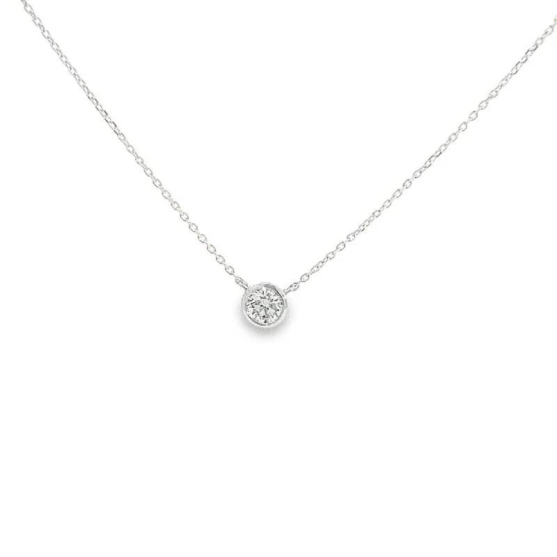 silver infinity bar pendant necklace -Diamond Necklace