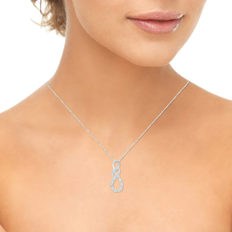 dainty gold pendant necklace -Diamond Swirl Pendant in .925 Sterling Silver