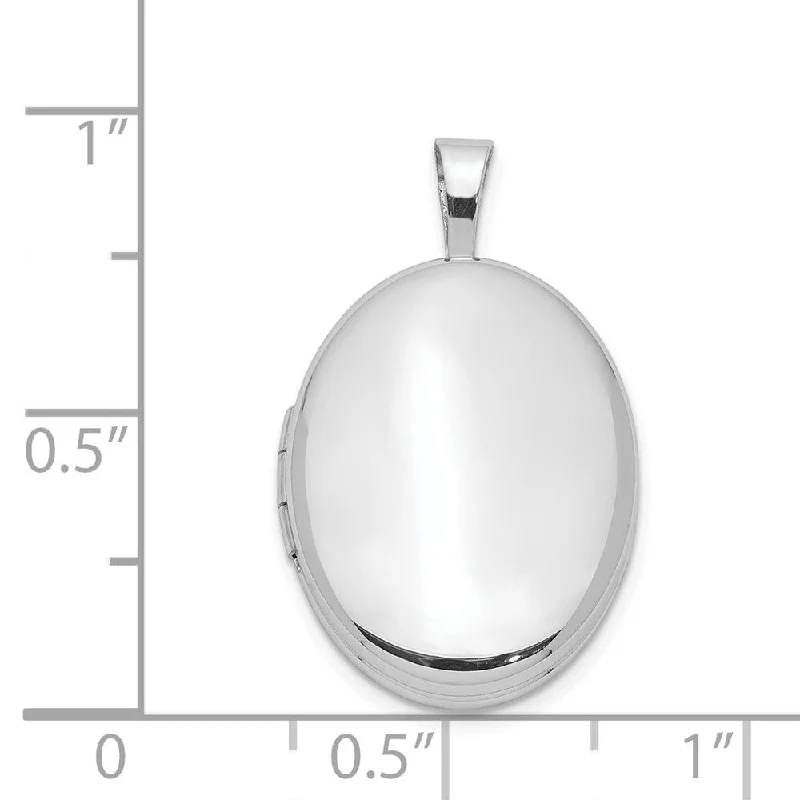 unique pearl pendant necklace -Diamond2Deal 925 Sterling Silver Rhodium-plated 20mm Polished Oval Locket