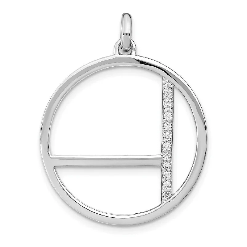 custom infinity necklace pendant -Diamond2Deal 925 Sterling Silver Rhodium-plated Cubic Zirconia Pendant