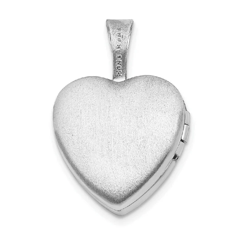 simple personalized necklace pendant -Diamond2Deal 925 Sterling Silver Rhodium-plated Twisted Border 12mm Heart Locket