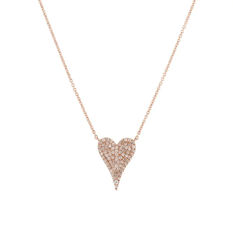 custom infinity pendant necklace silver -Joelle Diamond Pave Heart Necklace 1/5 ct TDW 14K Rose Gold -