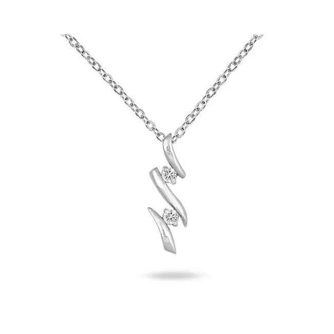 dainty gold pendant necklace -Marquee 10k White Gold 1/10ct TDW Diamond Necklace (I-J, I1-I2)