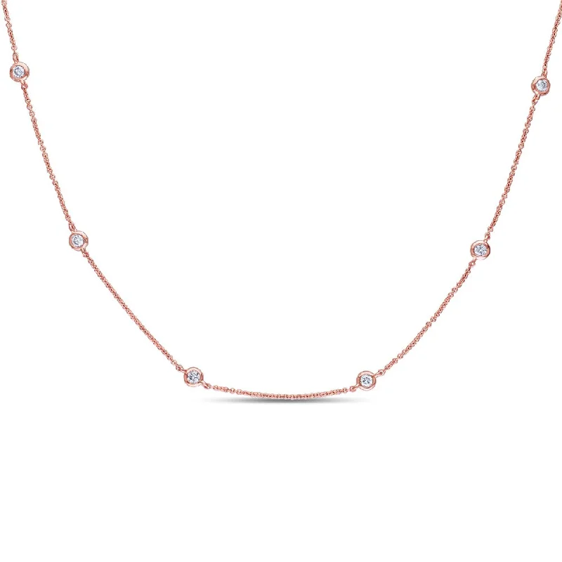 adjustable pendant necklace for girls -Miadora 14k Rose Gold 3/4ct TDW Necklace