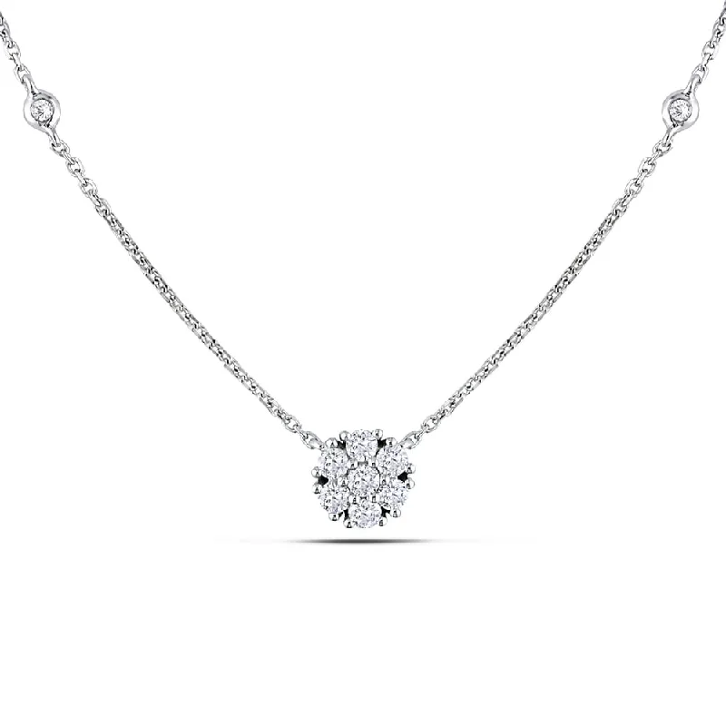 simple crystal pendant necklace -Miadora 14k White Gold 1/3ct TDW Diamond Necklace (G-H, SI1-Si2)