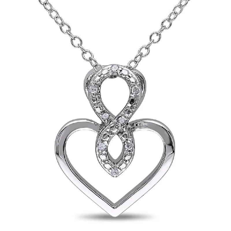 personalized heart pendant necklace -Miadora Sterling Silver Diamond Accent Heart Infinity Necklace