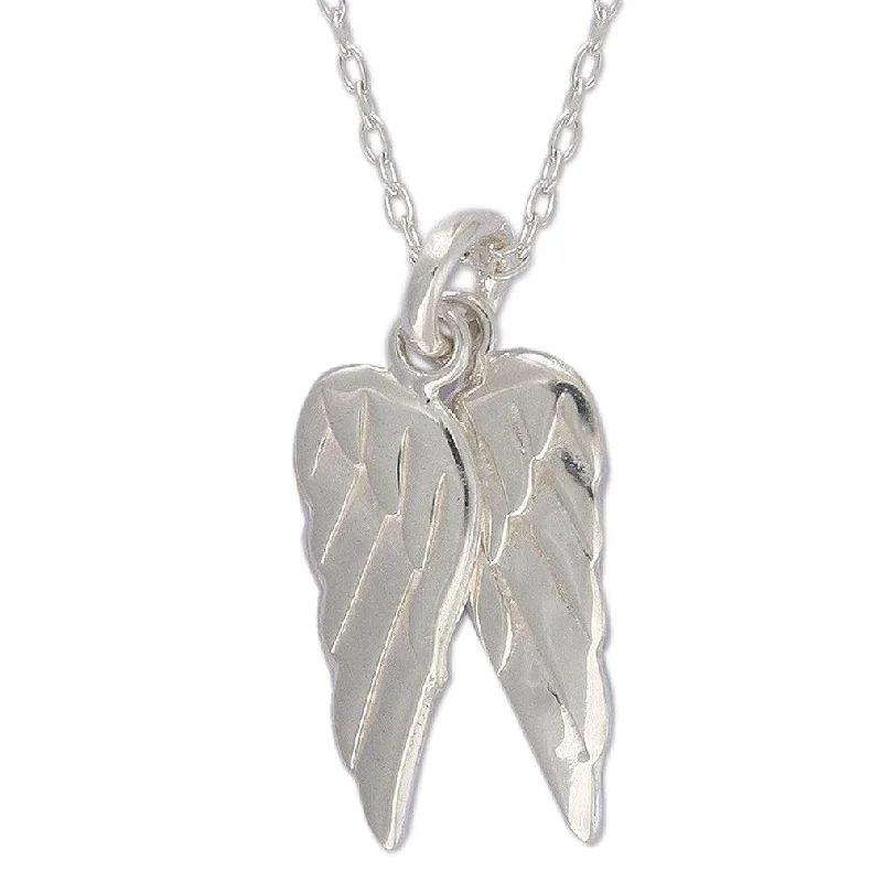 silver pendant necklace with moonstone -Novica Handmade Angel Wings Sterling Silver Pendant Necklace