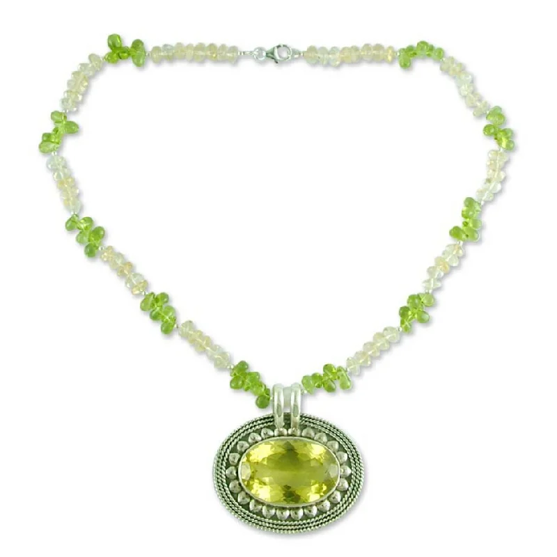 celestial star pendant necklace -Novica Handmade Stunning Sunflower Peridot Citrine